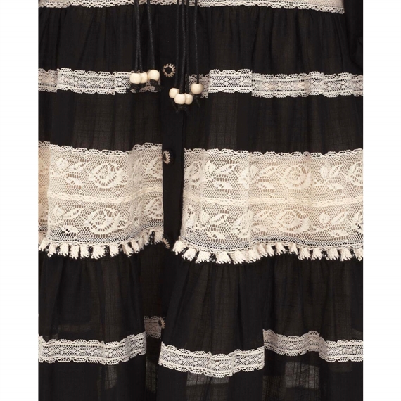 Zimmermann Rhiannon Lace Billow Kjole, Black/Cream